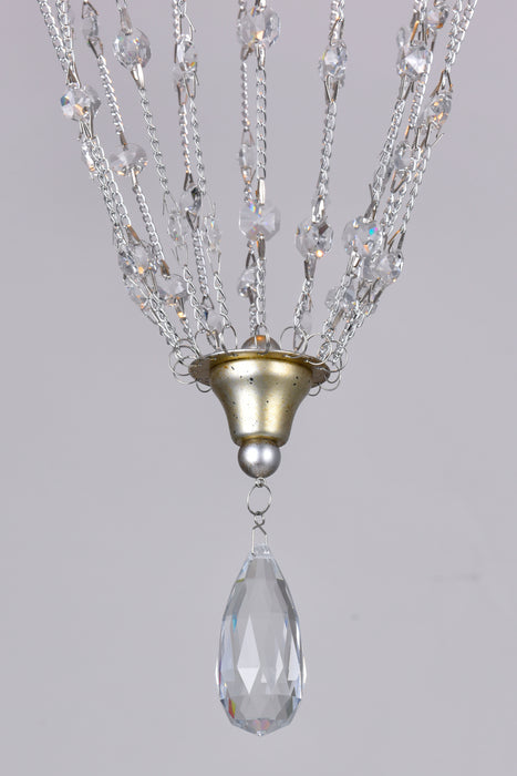 1 Light Down Mini Chandelier with Speckled Nickel finish