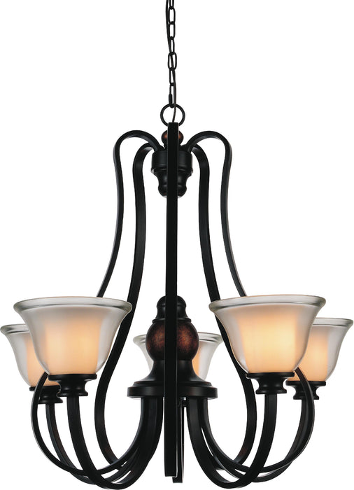 5 Light Up Chandelier with Black finish