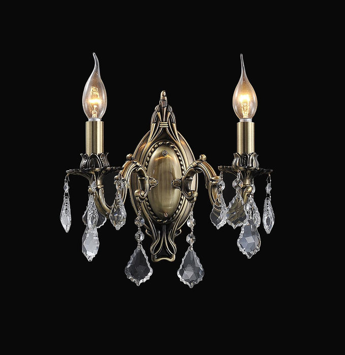 2 Light Wall Sconce with Antique Brass finish