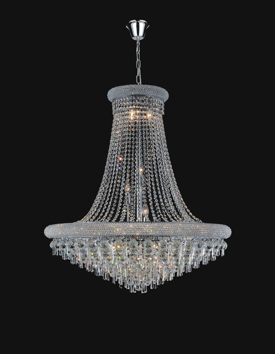 20 Light Down Chandelier with Chrome finish