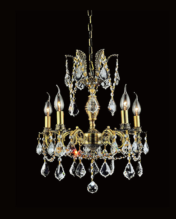 5 Light Up Chandelier with French Gold finish