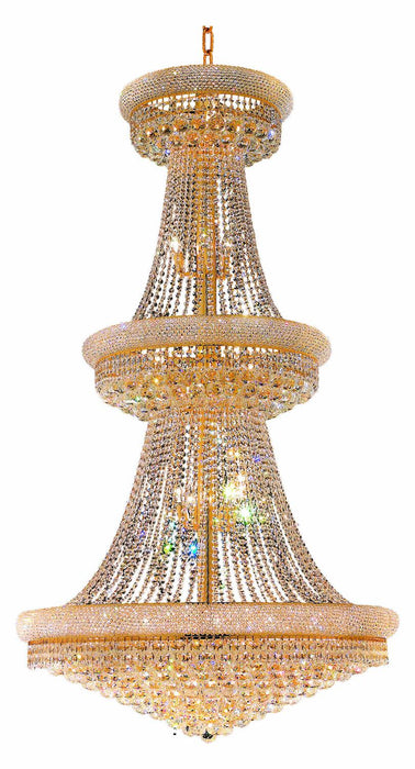 34 Light Down Chandelier with Gold finish