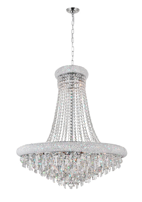 18 Light Down Chandelier with Chrome finish