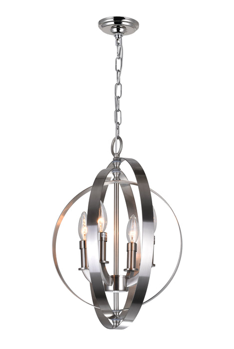 4 Light Up Chandelier with Satin Nickel finish