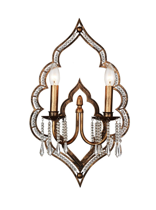 2 Light Wall Sconce with Champagne finish
