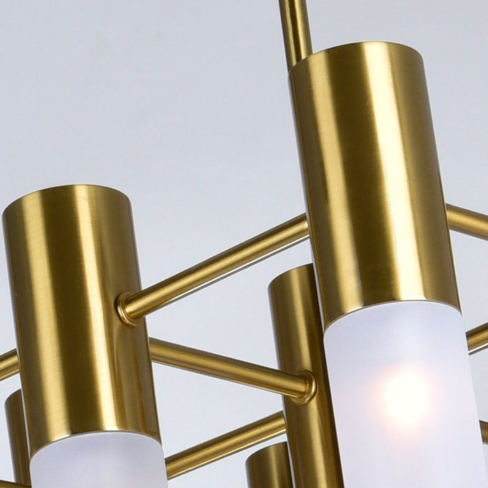 21 Light Island/Pool Table Chandelier with Brass Finish