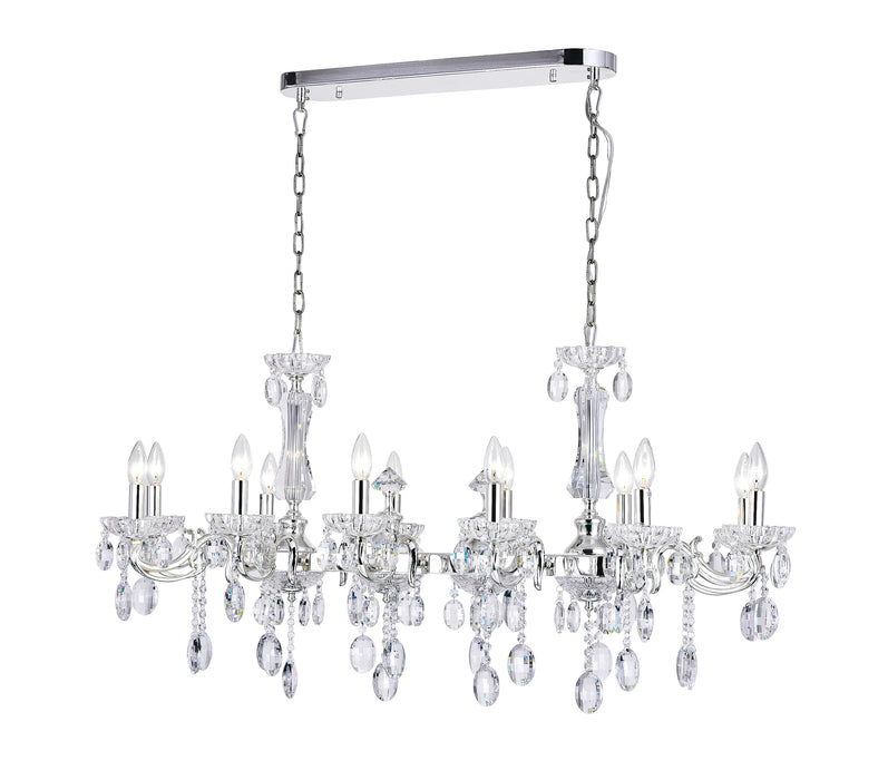 12 Light Up Chandelier with Silver finish