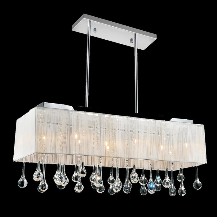 10 Light Drum Shade Chandelier with Chrome finish