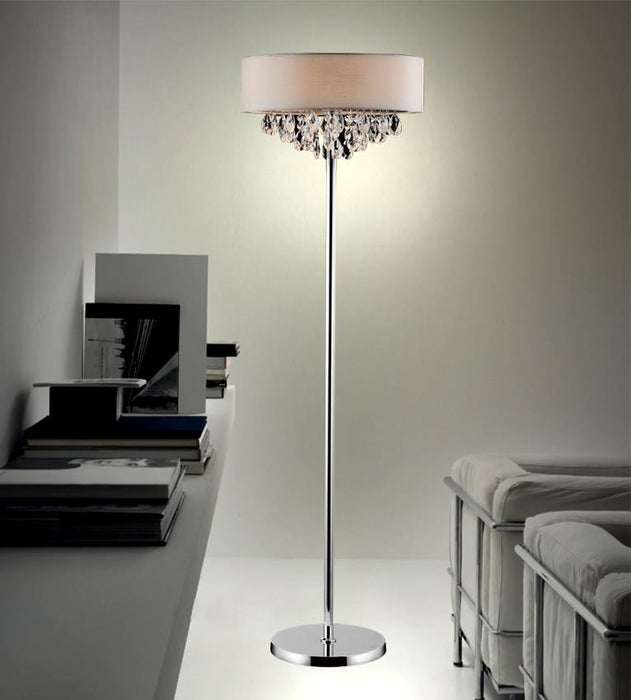 4 Light Floor Lamp with Chrome finish