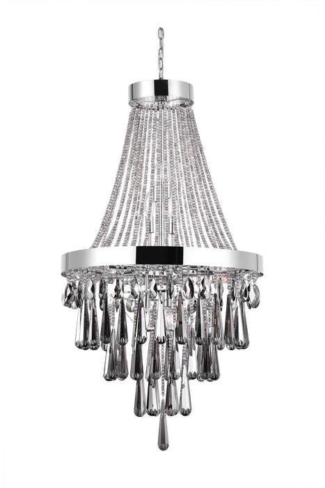 13 Light Down Chandelier with Chrome finish