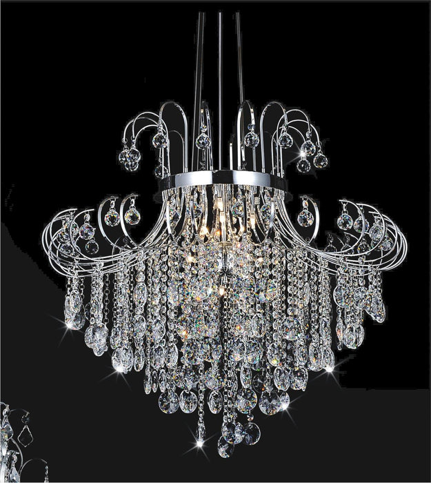 15 Light Down Chandelier with Chrome finish