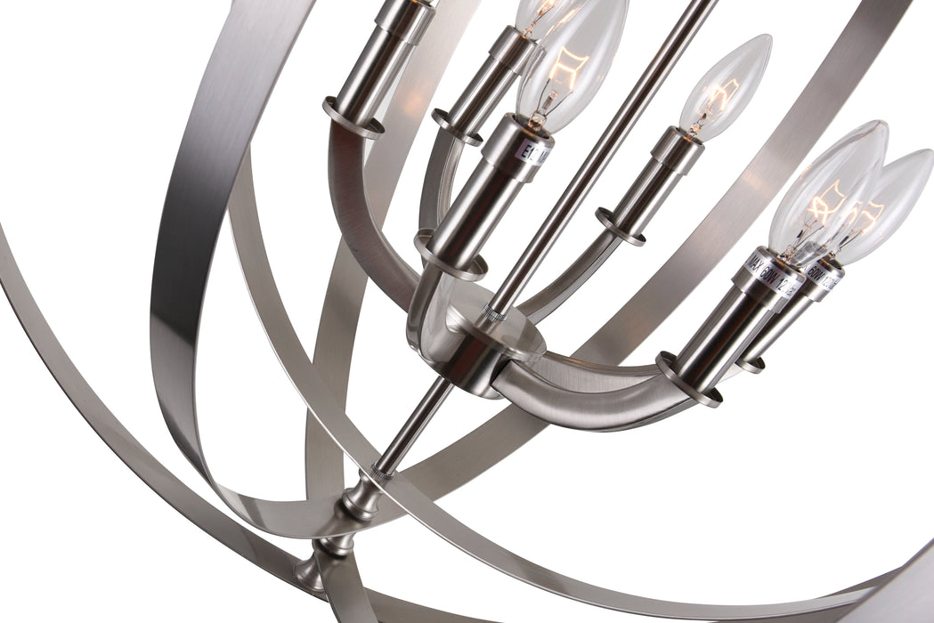 6 Light Up Chandelier with Polished Nickel finish