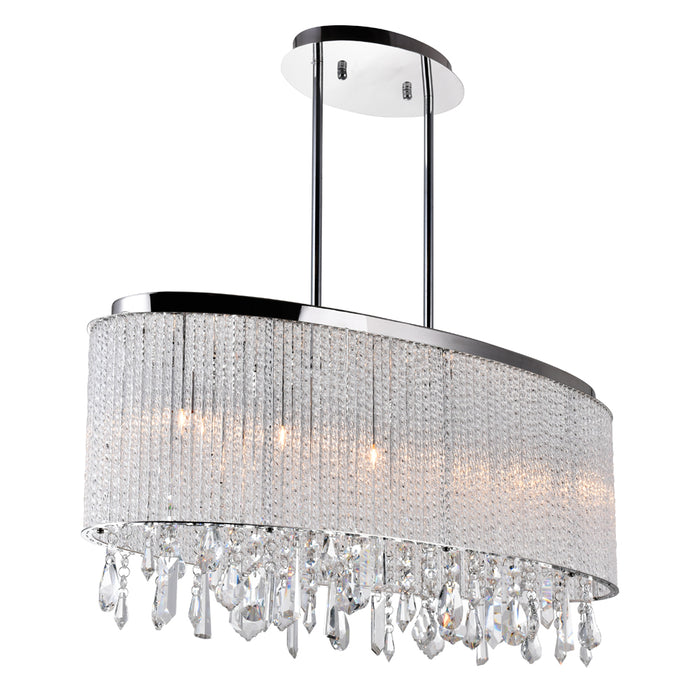 5 Light Drum Shade Chandelier with Chrome finish