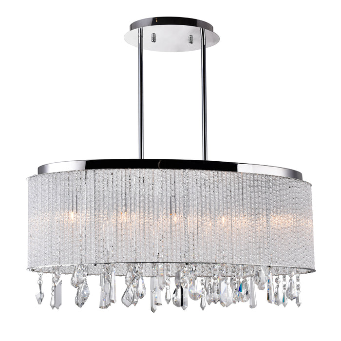 5 Light Drum Shade Chandelier with Chrome finish