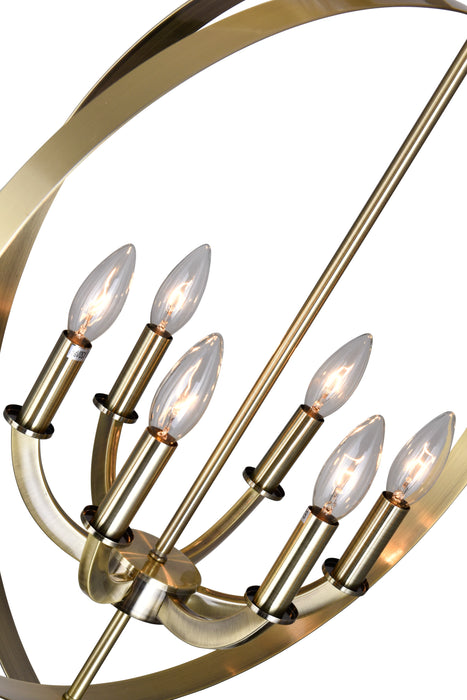 6 Light Up Chandelier with Antique Brass finish