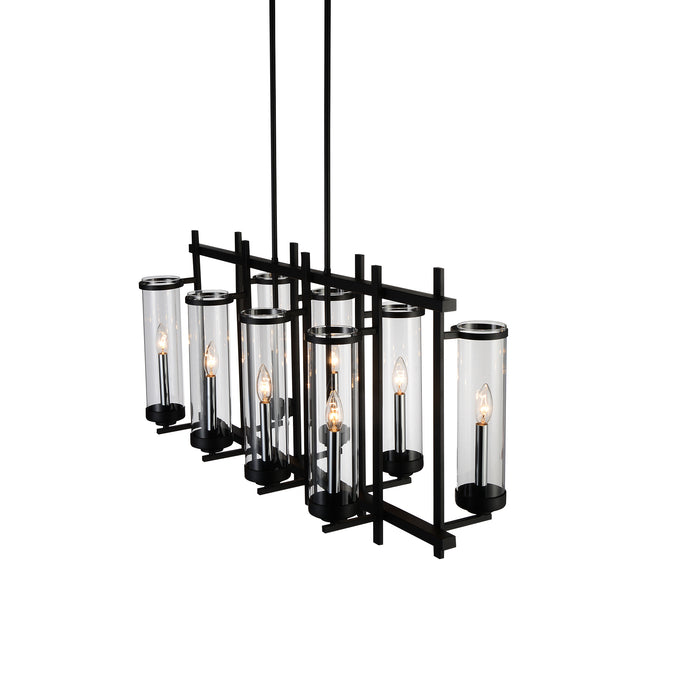 8 Light Up Chandelier with Black finish
