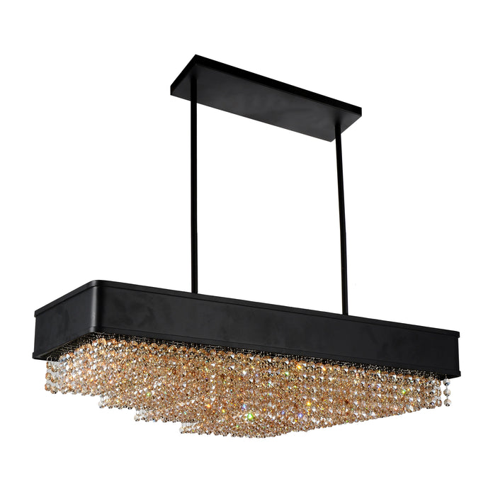 10 Light Drum Shade Chandelier with Black finish