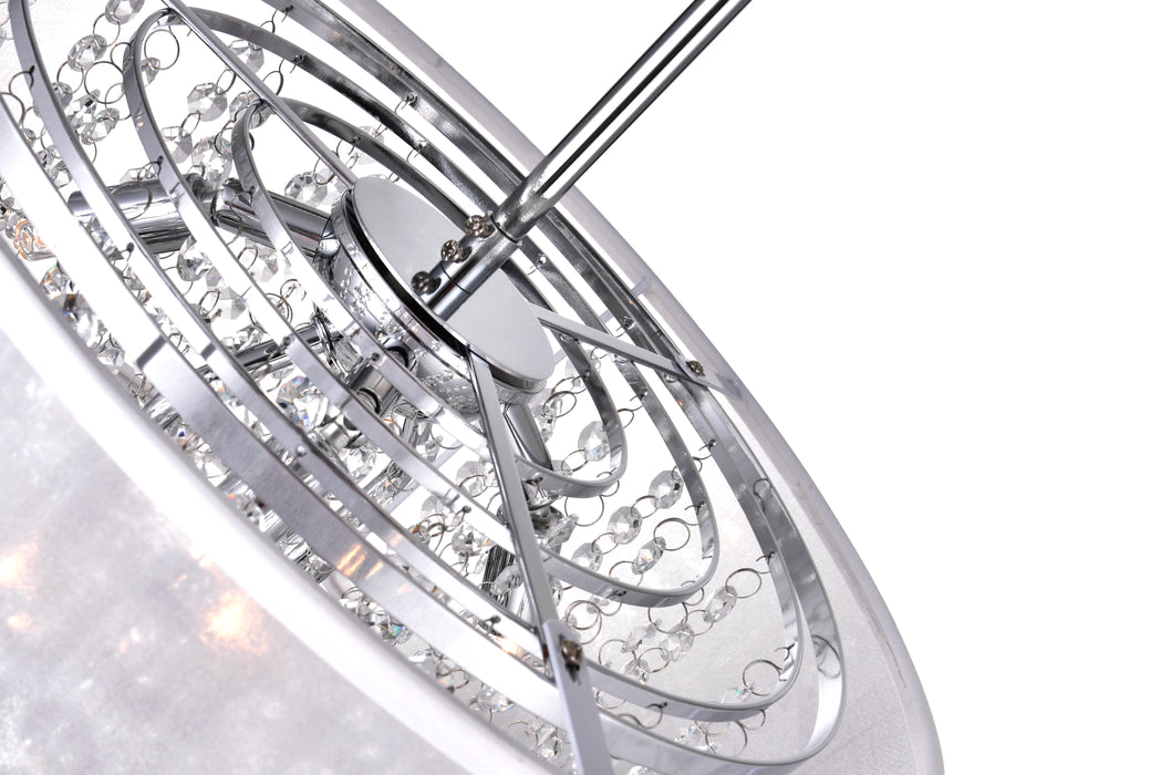 6 Light Drum Shade Chandelier with Chrome finish