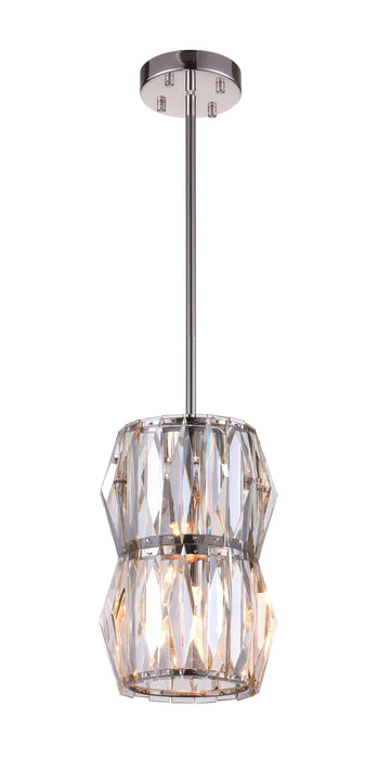 2 Light Down Mini Chandelier with Polished Nickel finish