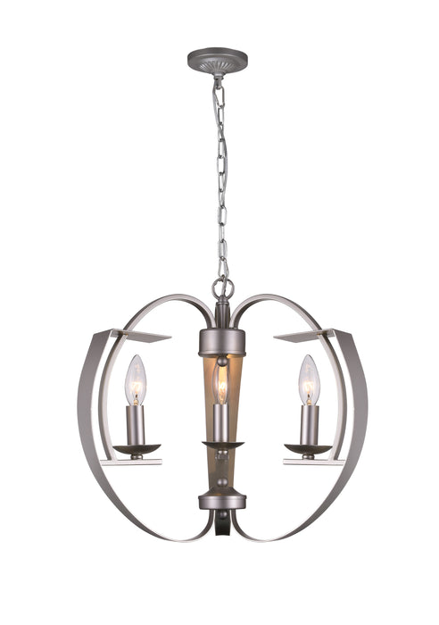 3 Light Chandelier with Pewter finish