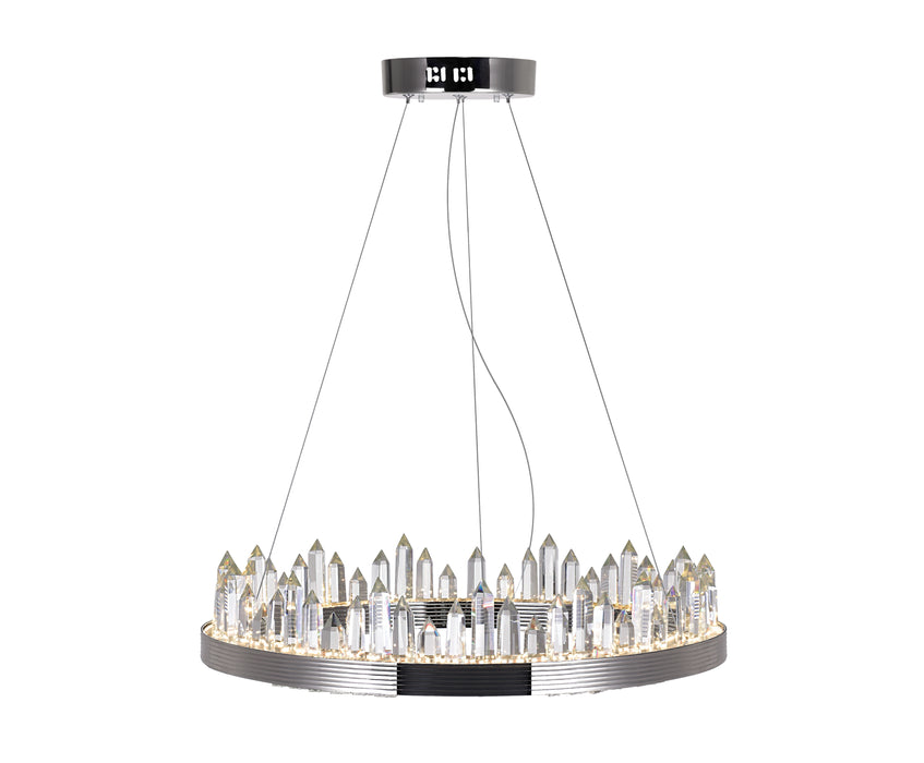 LED Chandelier with Polished Nickel Finish