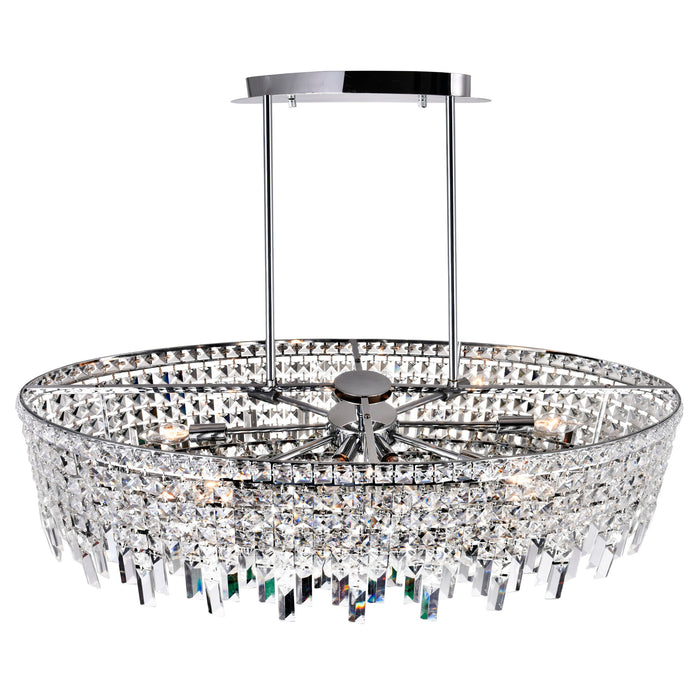 10 Light Down Chandelier with Chrome finish