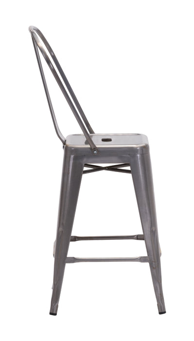 Elio Counter Chair (Set of 2) Gunmetal