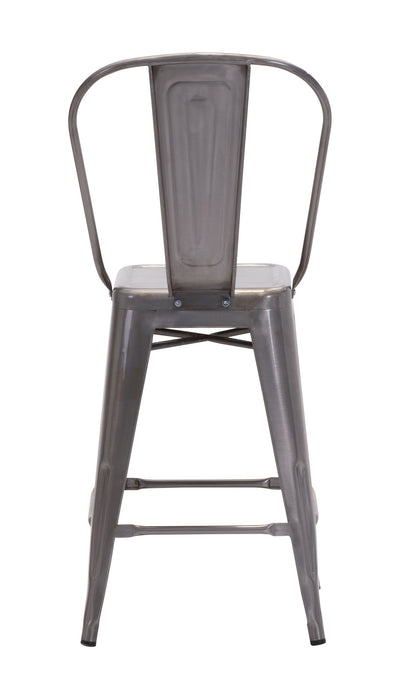 Elio Counter Chair (Set of 2) Gunmetal
