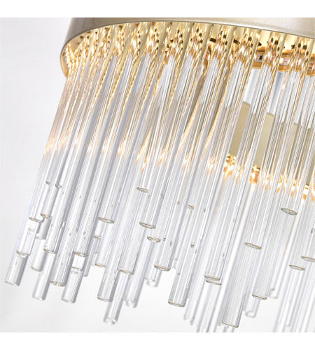 LED Chandelier with Antique Brass Finish 32"
