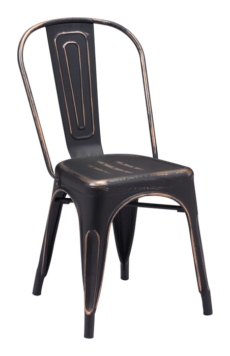 Elio Dining Chair (Set of 2) Antique Black Gold