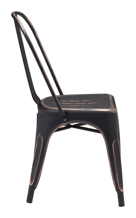 Elio Dining Chair (Set of 2) Antique Black Gold