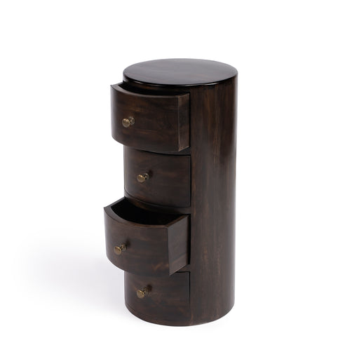 Butler Liam Dark Brown Wood End Table with Storage