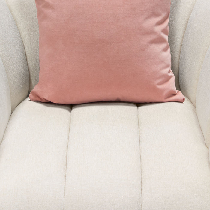 Venus Cream Fabric Sofa & Chair 2PC Set w/ Contrasting Pillows & Gold Finished Metal Base by Diamond Sofa