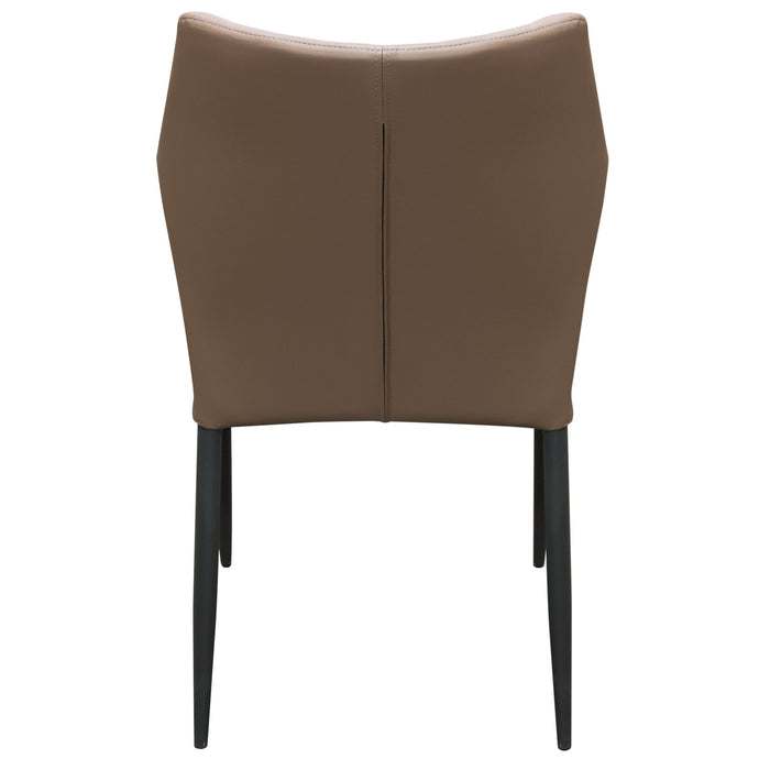 Milo 4-Pack Dining Chairs in Coffee Diamond Tufted Leatherette with Black Powder Coat Legs by Diamond Sofa