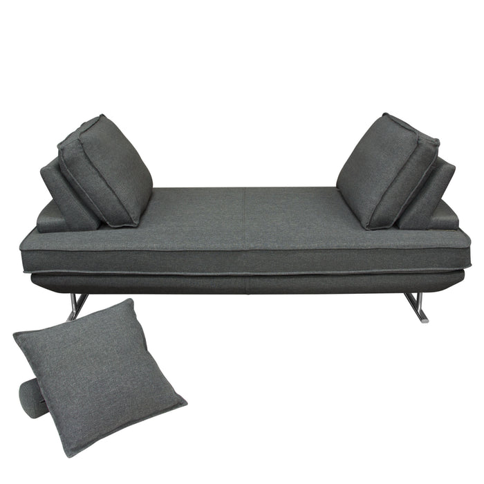 Dolce Lounge Seating Platform with Moveable Backrest Supports by Diamond Sofa - Grey Fabric