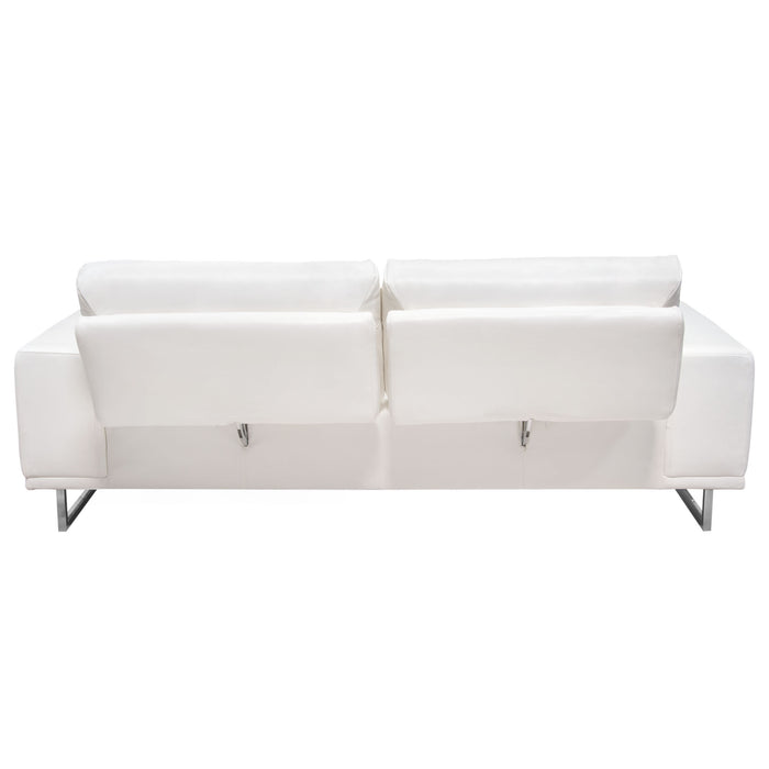Russo Sofa w/ Adjustable Seat Backs in White Air Leather by Diamond Sofa