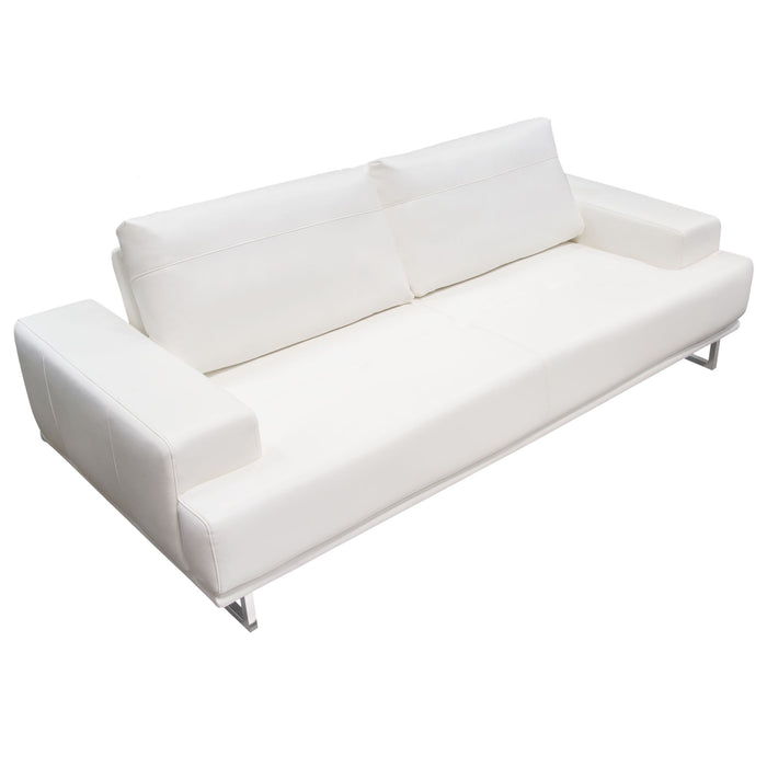 Russo Sofa w/ Adjustable Seat Backs in White Air Leather by Diamond Sofa