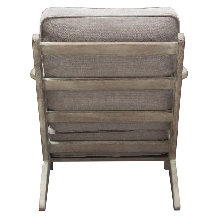 Hazel Accent Chair with Feather Down Seat & Back in Grey Linen with Grey Oak Frame by Diamond Sofa
