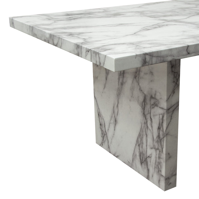 Icon Faux Marble Rectangular Dining Table by Diamond Sofa
