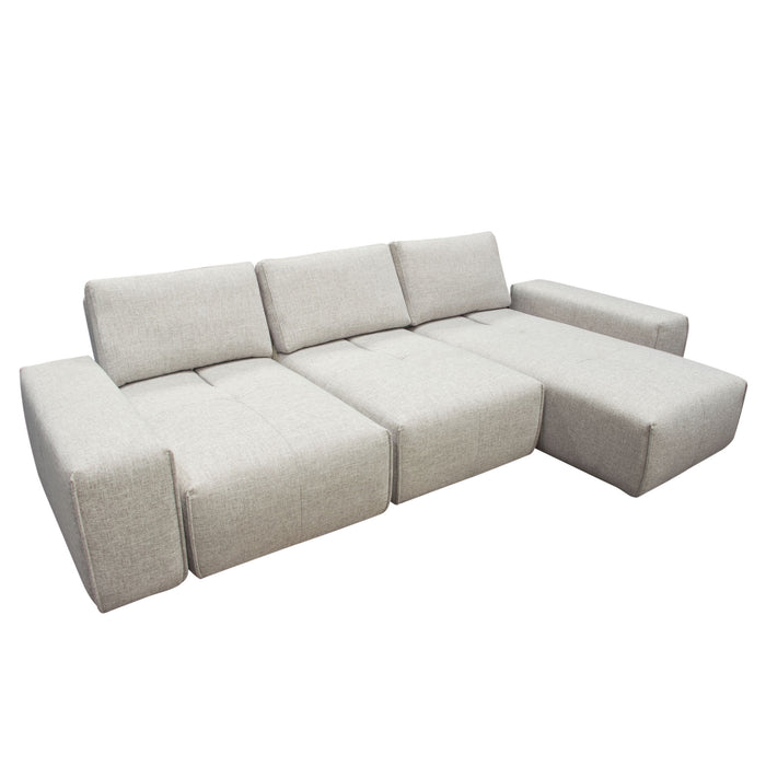 Jazz Modular 3-Seater Chaise Sectional with Adjustable Backrests in Light Brown Fabric by Diamond Sofa
