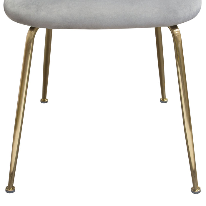 Lilly Set of (2) Dining Chairs in Grey Velvet w/ Brushed Gold Metal Legs by Diamond Sofa