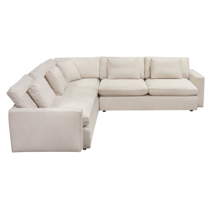 Arcadia 3PC Corner Sectional w/ Feather Down Seating in Cream Fabric by Diamond Sofa