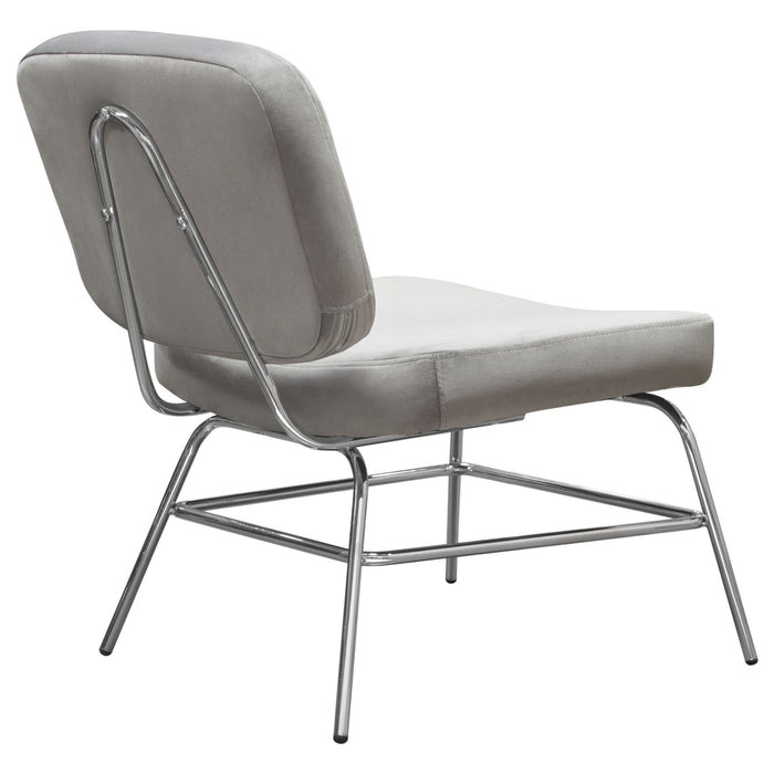 Hanna Set of (2) Accent Chairs in Grey Velvet with Chrome Legs by Diamond Sofa