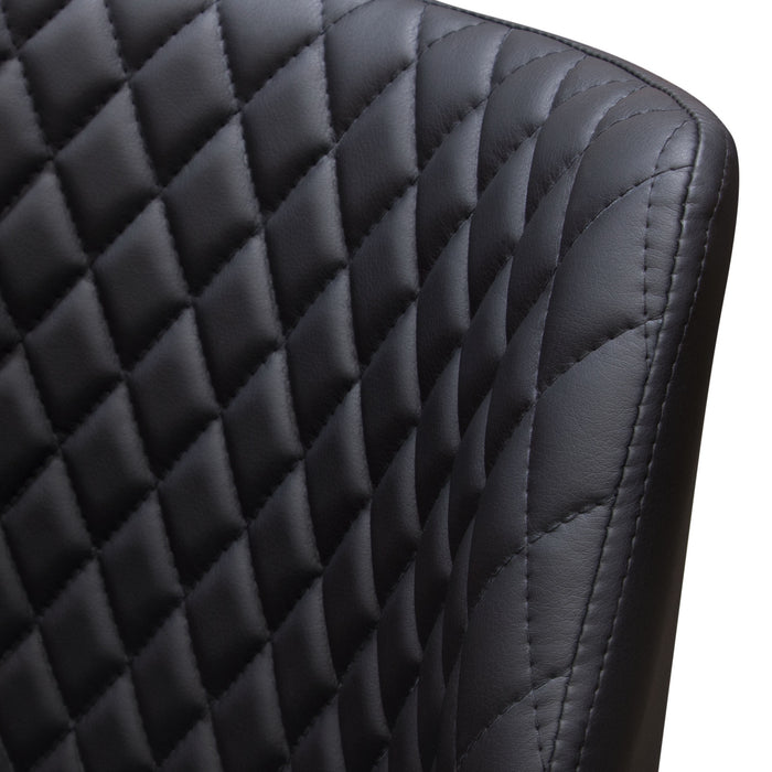 Milo 4-Pack Dining Chairs in Black Diamond Tufted Leatherette with Black Powder Coat Legs by Diamond Sofa