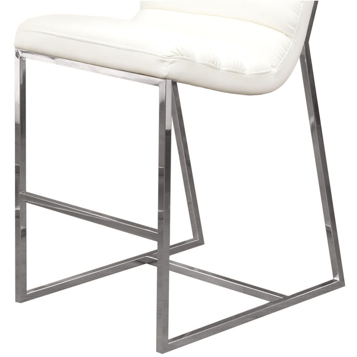 Bardot Counter Height Chair w/ Stainless Steel Frame by Diamond Sofa - White