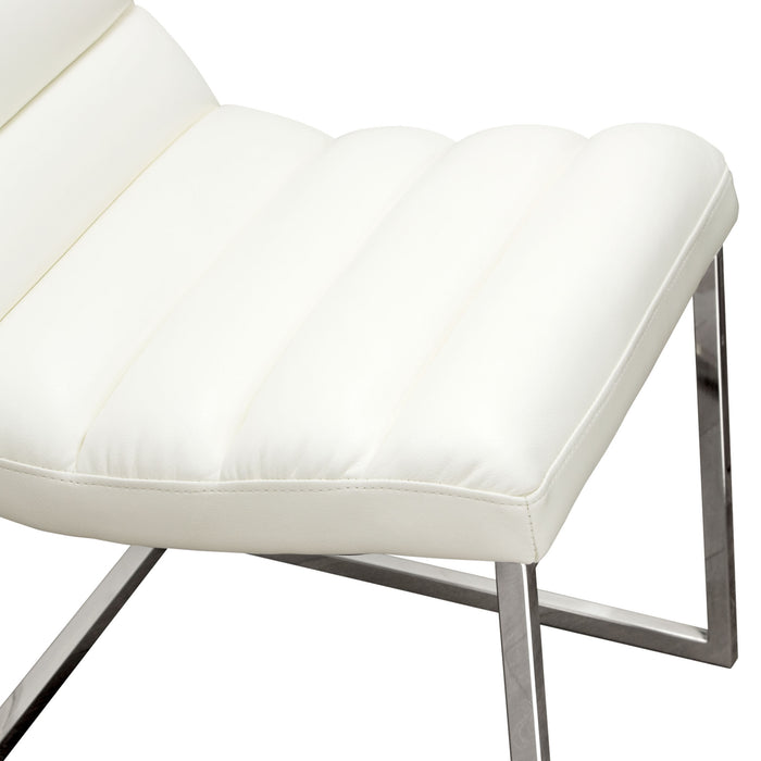 Bardot 2-Pack Dining Chair w/ Stainless Steel Frame by Diamond Sofa - White
