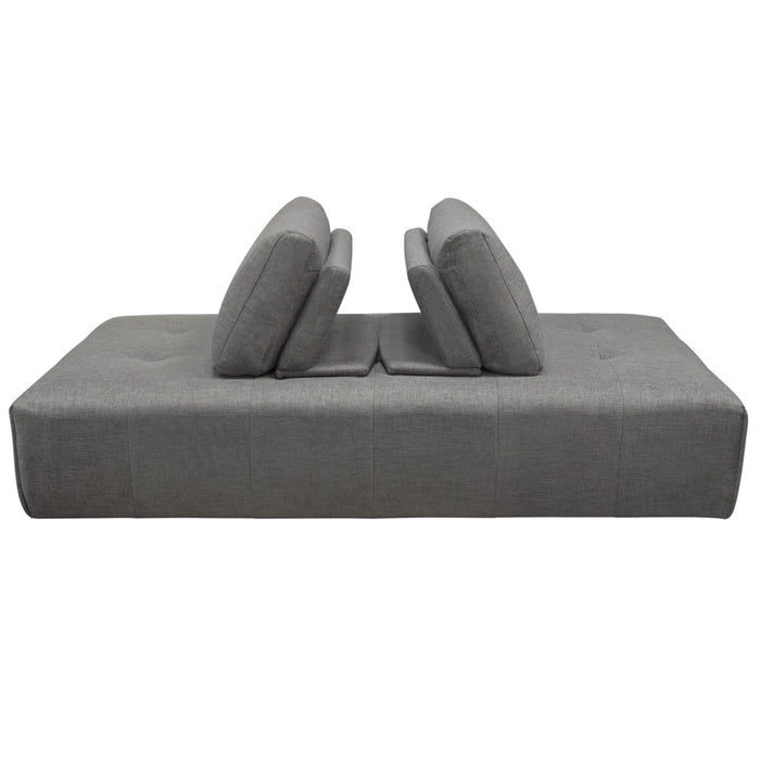 Cloud 2PC Lounge Seating Platforms with Moveable Backrest Supports in Space Grey Fabric by Diamond Sofa