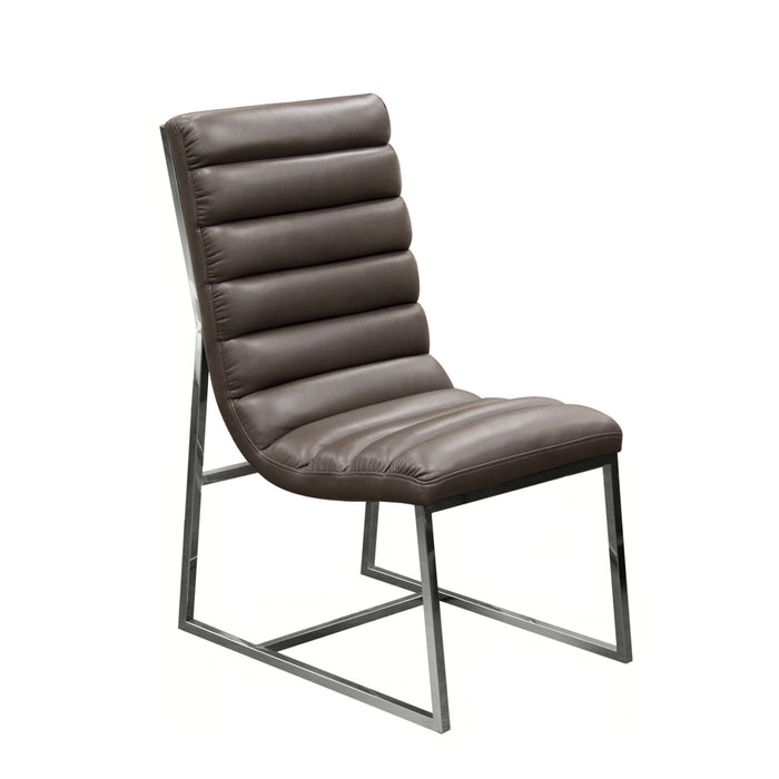 Bardot 2-Pack Dining Chair w/ Stainless Steel Frame by Diamond Sofa - Elephant Grey