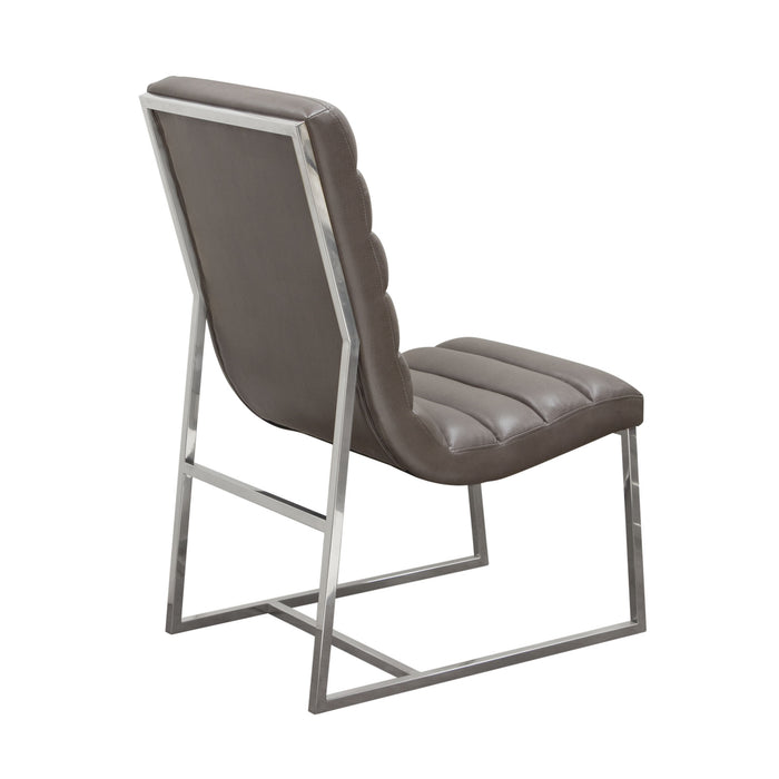Bardot 2-Pack Dining Chair w/ Stainless Steel Frame by Diamond Sofa - Elephant Grey