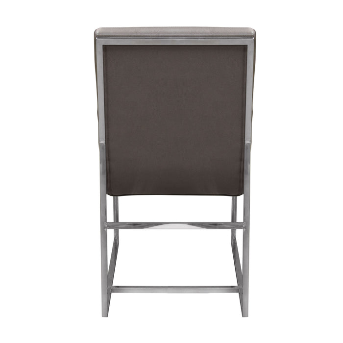 Bardot 2-Pack Dining Chair w/ Stainless Steel Frame by Diamond Sofa - Elephant Grey